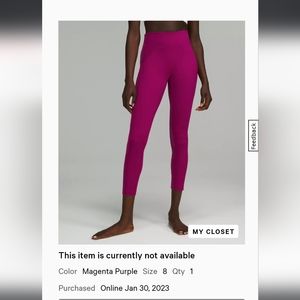Lululemon size 8 25" Instill leggings